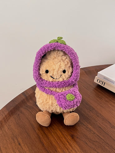 Aubergine Outfit – Handmade Plush Clothes Set (Fruit Collection)