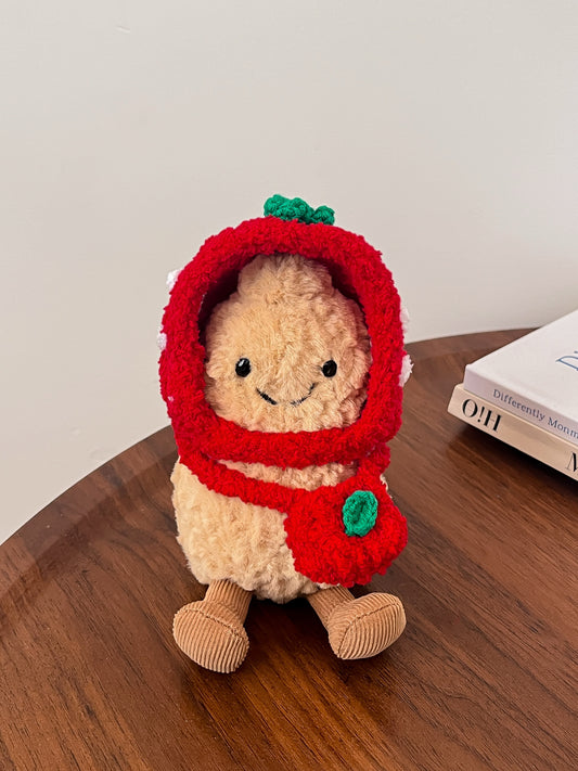 Strawberry Outfit – Handmade Plush Clothes Set (Fruit Collection)