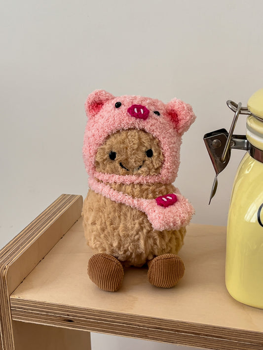 Piglet Outfit – Handmade Plush Clothes Set (Animal Collection)