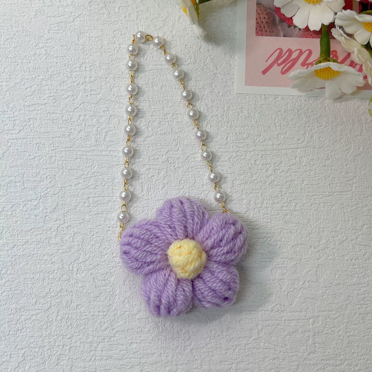 Flower Pearl Chain Bag