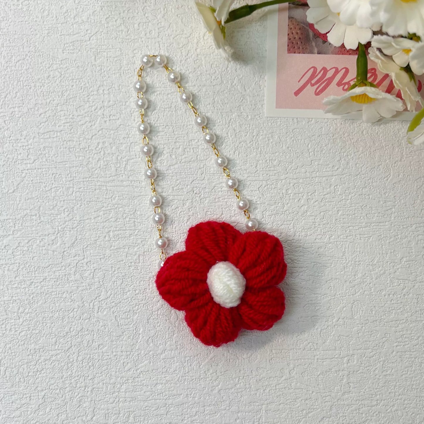 Flower Pearl Chain Bag