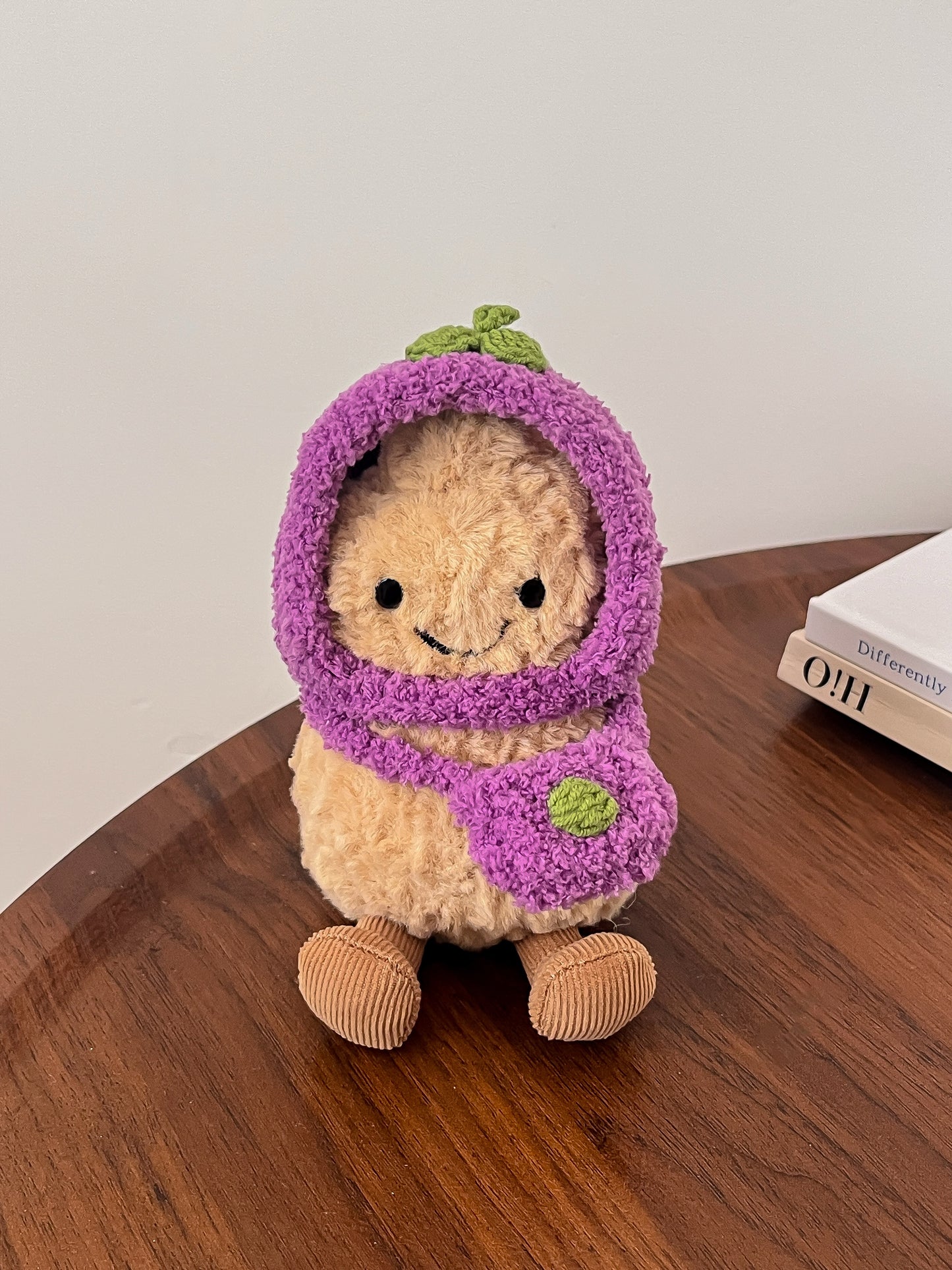 Aubergine Outfit – Handmade Plush Clothes Set (Fruit Collection)